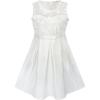 Sunny Fashion Flower Girls Dress Off White Lace Pleated Hem Wedding Pageant