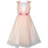 Sunny Fashion Flower Girls Dress Peach Ruffle Wedding Bridesmaid