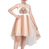 Sunny Fashion Flower Girls Dress Unicorn Rainbow Pageant Princess Party(Beige Puppy)