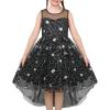 Sunny Fashion Flower Girls Dress Unicorn Rainbow Pageant Princess Party(Black Butterfly)