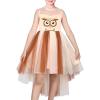 Sunny Fashion Flower Girls Dress Unicorn Rainbow Pageant Princess Party(Brown Owl)