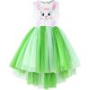 Sunny Fashion Flower Girls Dress Unicorn Rainbow Pageant Princess Party(Green Bunny)
