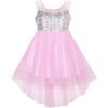 Sunny Fashion Flower Girls Dress Unicorn Rainbow Pageant Princess Party(Pink)