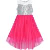 Sunny Fashion Flower Girls Dress Unicorn Rainbow Pageant Princess Party(Watermelon Red)