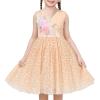Sunny Fashion Flower Girls Dress White Wedding Pageant Bridesmaid Gown Size 3-10(Beige V Neck)
