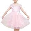 Sunny Fashion Flower Girls Dress White Wedding Pageant Bridesmaid Gown Size 3-10(Light Pink)