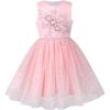 Sunny Fashion Flower Girls Dress White Wedding Pageant Bridesmaid Gown Size 3-10(Pink Flower Sequin)