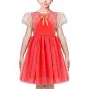 Sunny Fashion Flower Girls Dress White Wedding Pageant Bridesmaid Gown Size 3-10(Red)
