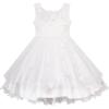 Sunny Fashion Flower Girls Dress White Wedding Pageant Bridesmaid Gown Size 3-10(White)