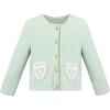 Sunny Fashion Girls Cardigan Button Up Sweater Long Sleeve Warm Casual Knit Jacket(Light Green)