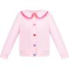 Sunny Fashion Girls Cardigan Button Up Sweater Long Sleeve Warm Casual Knit Jacket(Light Pink)