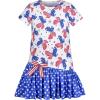 Sunny Fashion Girls Casual Dress Cotton Short Sleeve Swan Embroidered Size 2-6(Multi-color)