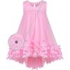 Sunny Fashion Girls Dress A-line Cute Handbag White Princess Size 5-10(Pink)