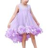 Sunny Fashion Girls Dress A-line Cute Handbag White Princess Size 5-10(Purple)