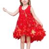 Sunny Fashion Girls Dress A-line Cute Handbag White Princess Size 5-10(Red)