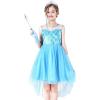 Sunny Fashion Girls Dress Black Hi-Low Magic Wand Princess Crown Dress Up(Blue Snowflake Set)