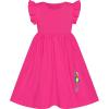 Sunny Fashion Girls Dress Casual Cotton Flying Sleeve Balloon(Deep Pink)