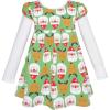 Sunny Fashion Girls Dress Christmas Santa Reindeer 2-in-1 Top Dress Size 2-8