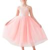 Sunny Fashion Girls Dress Glitter Sequin Wedding Bridesmaid Pageant Size 4-14(Flesh Pink)