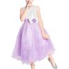 Sunny Fashion Girls Dress Glitter Sequin Wedding Bridesmaid Pageant Size 4-14(Purple)