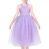 Sunny Fashion Girls Dress Glitter Sequin Wedding Bridesmaid Pageant Size 4-14(Purple Tulle)