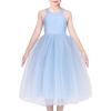 Sunny Fashion Girls Dress Glitter Sequin Wedding Bridesmaid Pageant Size 4-14(Sky Blue Tulle)
