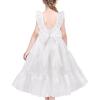 Sunny Fashion Girls Dress Glitter Sequin Wedding Bridesmaid Pageant Size 4-14(White)