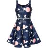 Sunny Fashion Girls Dress Navy Blue School Tank Dress Pleated Hem Size 5-12