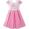 Sunny Fashion Girls Dress Pink Belted School Pleated Hem Size 4-14