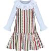 Sunny Fashion Girls Dress Pink Flower Long Sleeve Cotton Casual Dress Size 4-8(Multi-color)