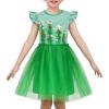 Sunny Fashion Girls Dress Pink Sequin Wedding Hi-Low Tulle Skirt Tutu Flutter Sleeve(Green)