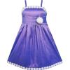 Sunny Fashion Girls Dress Purple Shinning Tank White Flower Trimmed Party