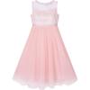 Sunny Fashion Girls Dress Rhinestone Chiffon Bridesmaid Dance Ball Maxi Gown(Blush Pink)