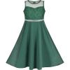 Sunny Fashion Girls Dress Rhinestone Chiffon Bridesmaid Dance Ball Maxi Gown(Green)
