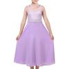 Sunny Fashion Girls Dress Rhinestone Chiffon Bridesmaid Dance Ball Maxi Gown(Purple)