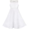 Sunny Fashion Girls Dress Rhinestone Chiffon Bridesmaid Dance Ball Maxi Gown(White)