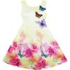 Sunny Fashion Girls Dress Rose Flower Print Embroidery Purple(Light Yellow)