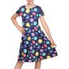 Sunny Fashion Girls Dress Short Sleeve Casual Summer Sundress(Blue Galaxy)