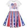 Sunny Fashion Girls Dress Short Sleeve Casual Summer Sundress(Multi-color)