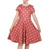 Sunny Fashion Girls Dress Short Sleeve Casual Summer Sundress(Rust Red)