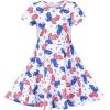 Sunny Fashion Girls Dress Short Sleeve Casual Summer Sundress(White)