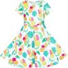 Sunny Fashion Girls Dress Short Sleeve Casual Summer Sundress(Yellow Pineapple)