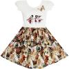 Sunny Fashion Girls Dress Vintage Bird School Party Dress Size 5-10
