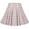 Sunny Fashion Girls Skirt Beige Pleated Bow Tie Back School Uniform Size 6-14(Beige Plaid)
