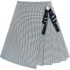 Sunny Fashion Girls Skirt Beige Pleated Bow Tie Back School Uniform Size 6-14(Black Pattern)