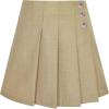 Sunny Fashion Girls Skirt Beige Pleated Bow Tie Back School Uniform Size 6-14(Khaki)