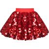 Sunny Fashion Girls Skirt Purple Mermaid Sparkly Sequin Tutu Party Ballet Dance(Red)