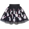 Sunny Fashion Girls Skirt Tutu Rainbow Multicolor Ballet Dancing Party Size 2-10(Black Bunny)