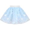 Sunny Fashion Girls Skirt Tutu Rainbow Multicolor Ballet Dancing Party Size 2-10(Blue Embroidery Flower)