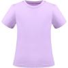 Sunny Fashion Girls T-Shirt Crop Top Brown Lettuce Trim Ribbed Knit Button Casual(Purple)